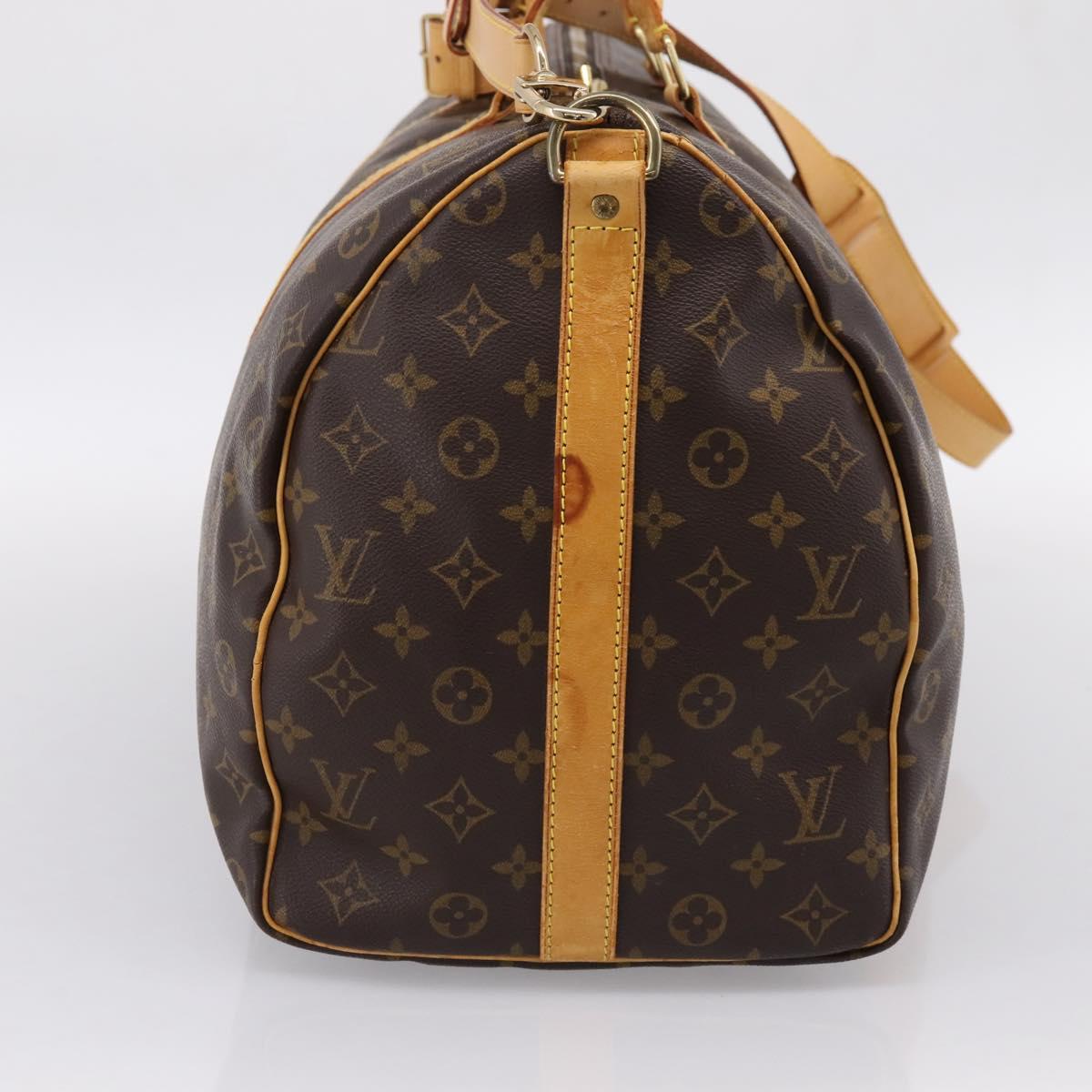 LOUIS VUITTON Monogram Keepall Bandouliere 50 Boston Bag M41416 LV Auth ka5966