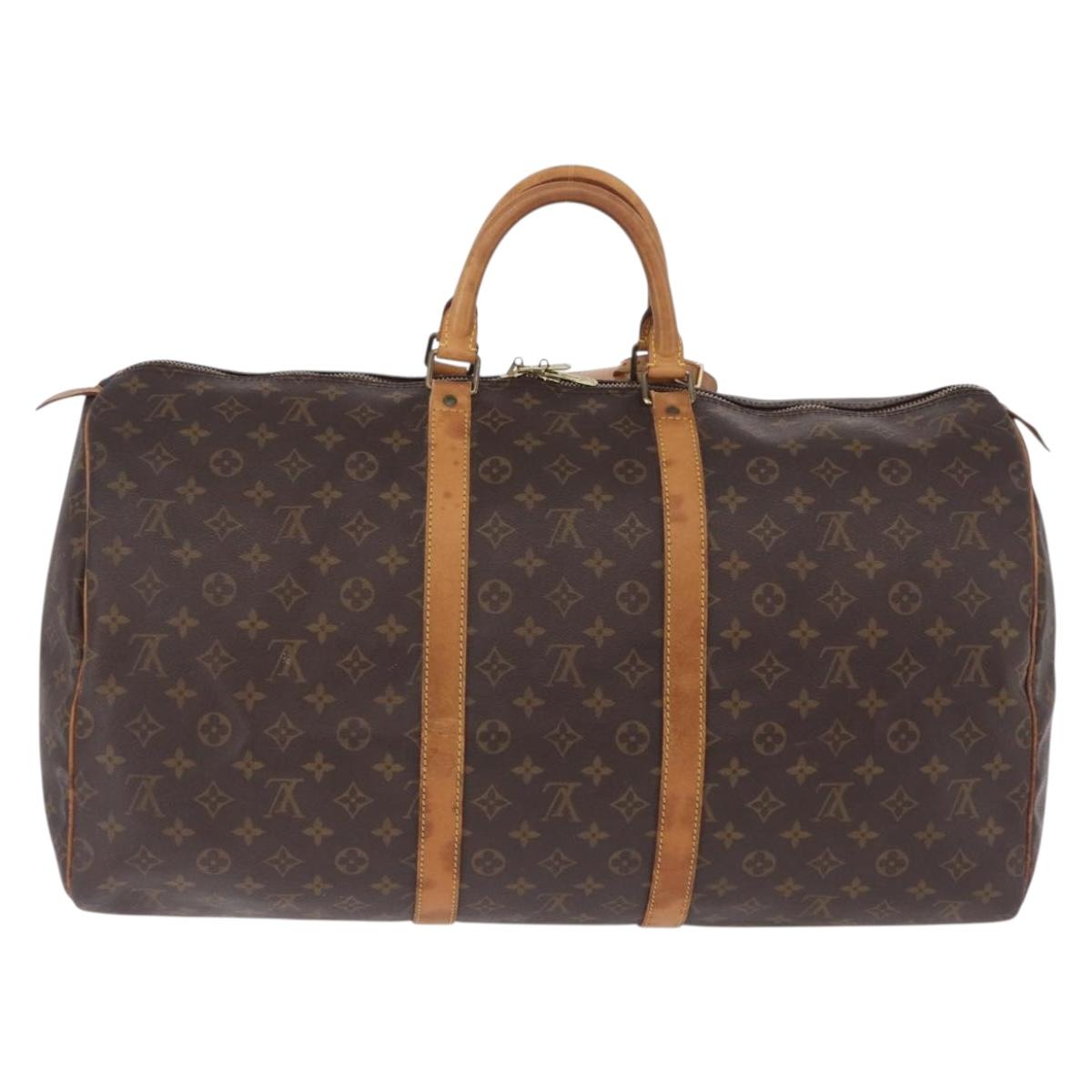 LOUIS VUITTON Monogram Keepall 55 Boston Bag M41424 LV Auth ka5967