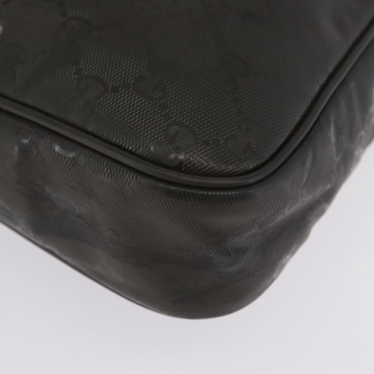 GUCCI GG Implementation Business Bag PVC Green Silver 201480 Auth ka5968