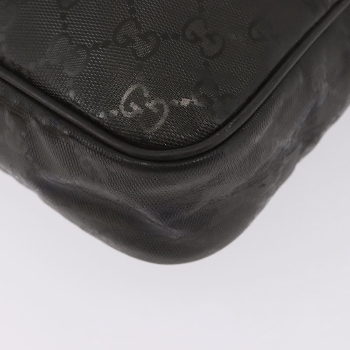GUCCI GG Implementation Business Bag PVC Green Silver 201480 Auth ka5968