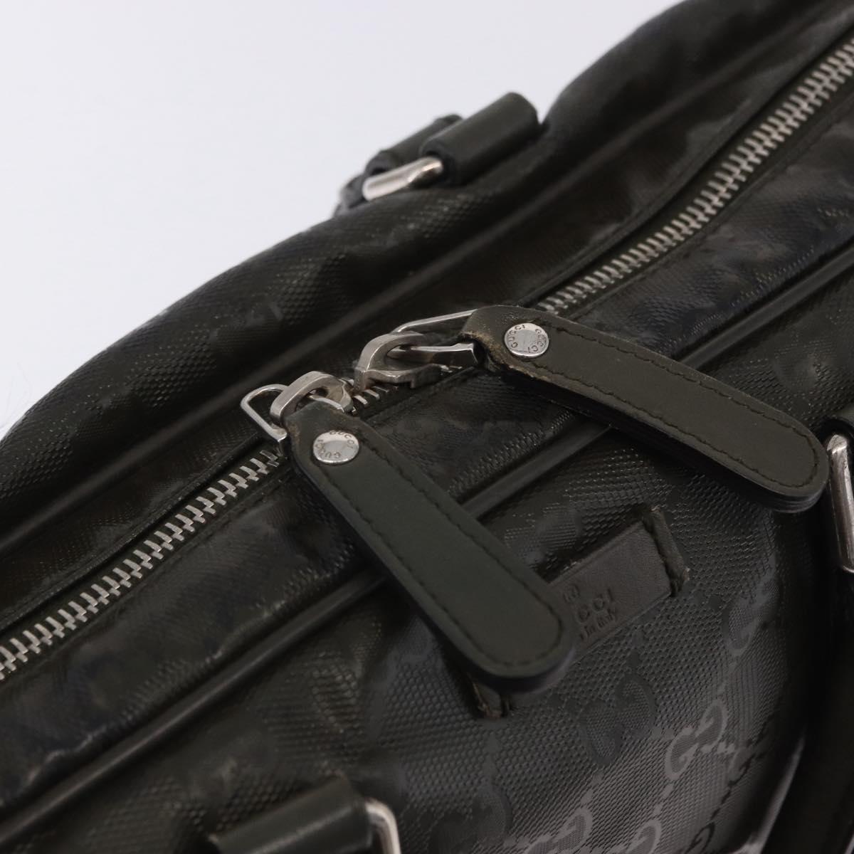 GUCCI GG Implementation Business Bag PVC Green Silver 201480 Auth ka5968