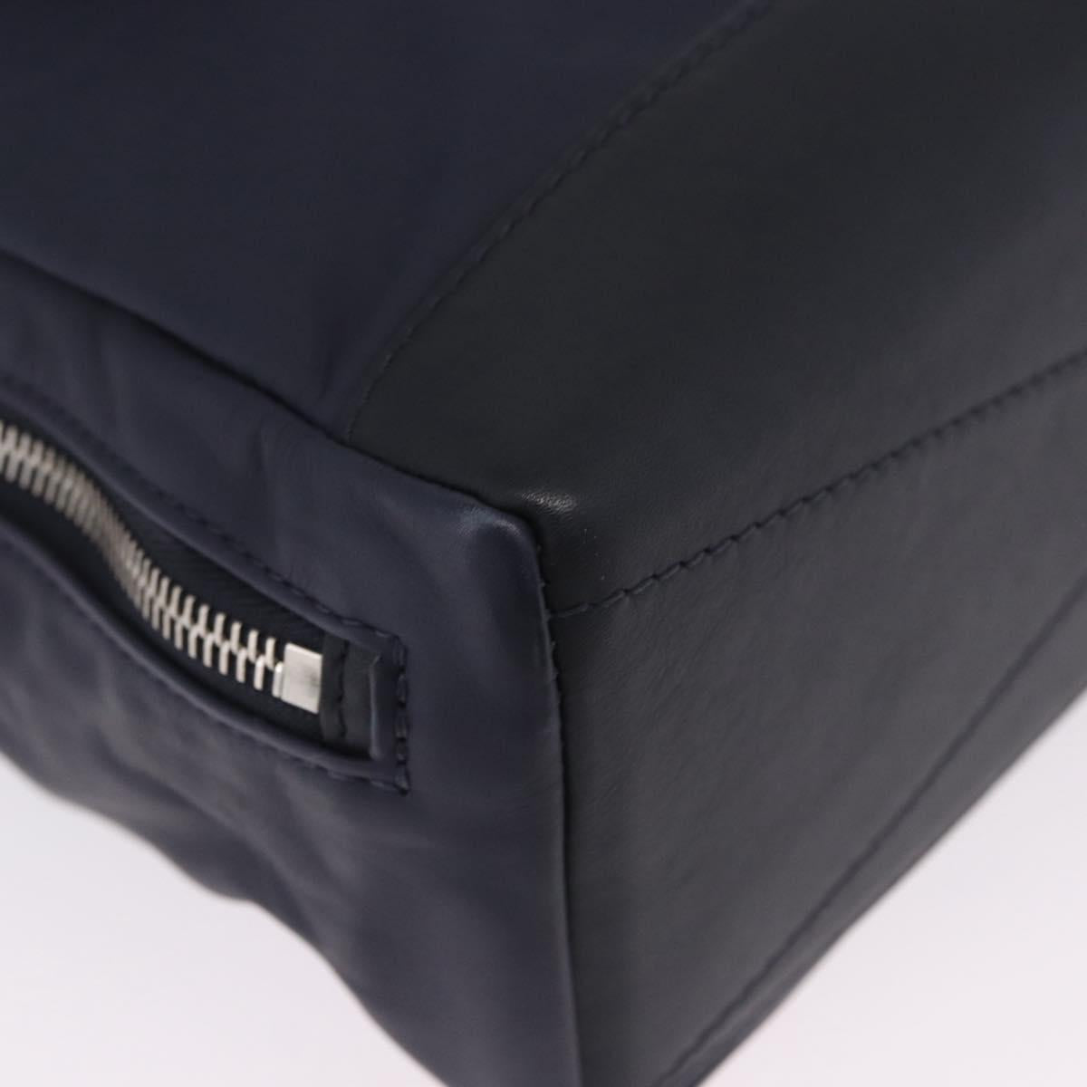 LOUIS VUITTON LV Cup V Line Cross Bag Leather Navy Silver M50443 LV Auth ka5969A