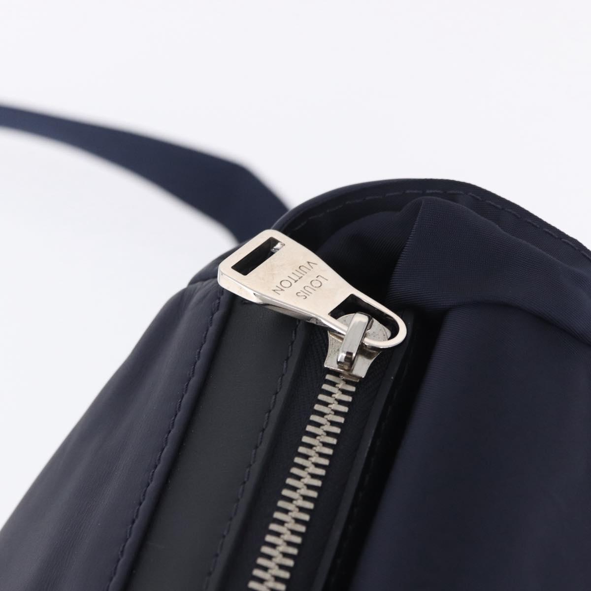 LOUIS VUITTON LV Cup V Line Cross Bag Leather Navy Silver M50443 LV Auth ka5969A