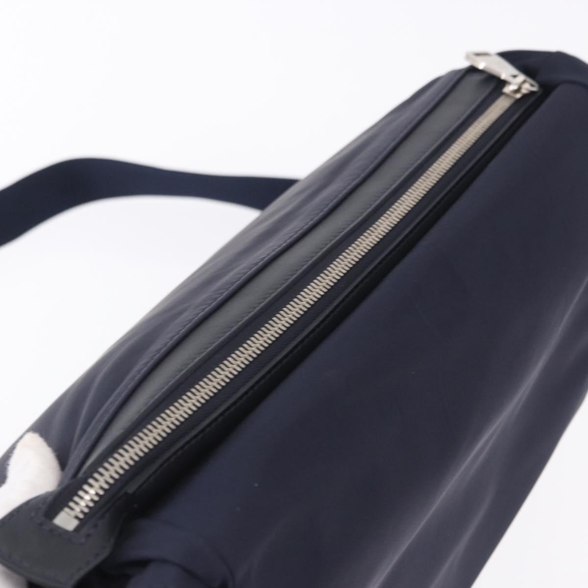 LOUIS VUITTON LV Cup V Line Cross Bag Leather Navy Silver M50443 LV Auth ka5969A
