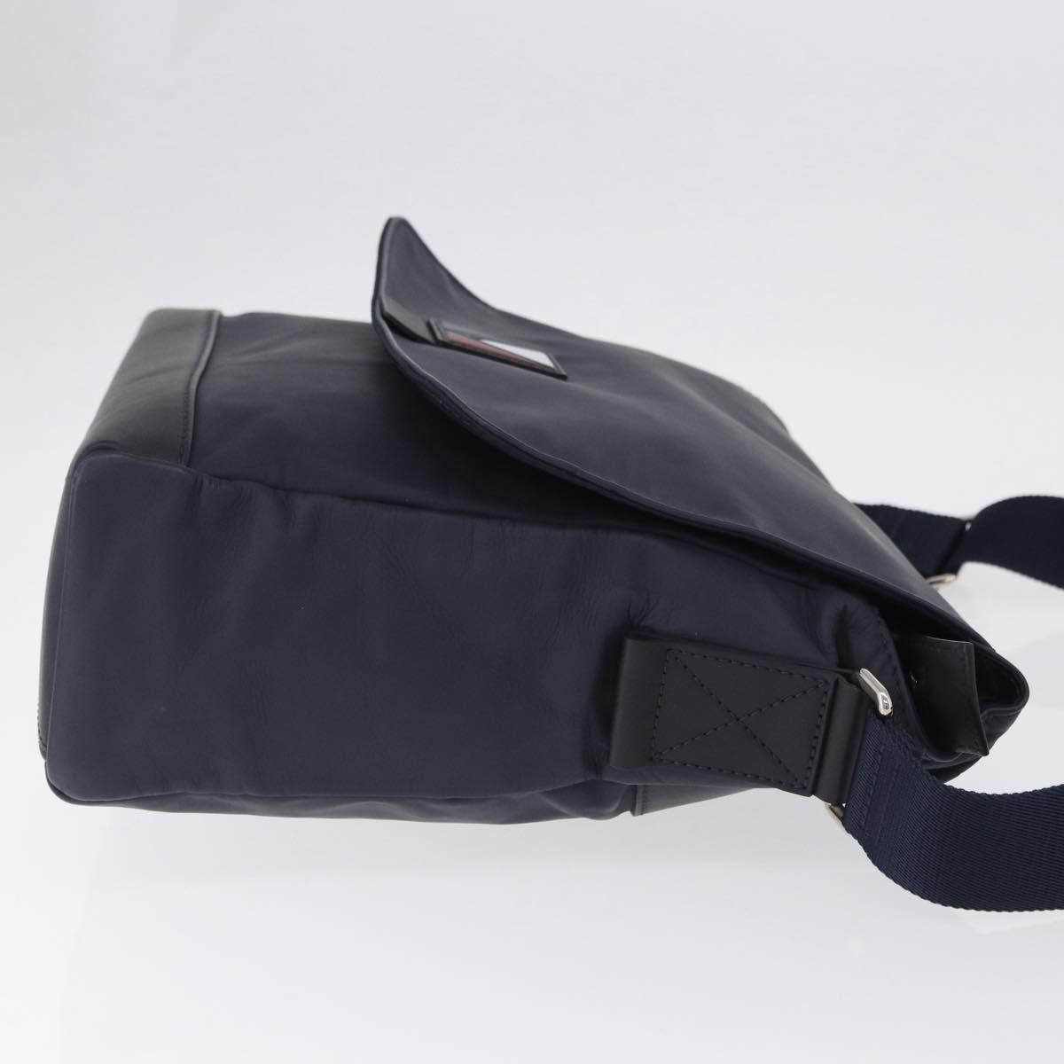 LOUIS VUITTON LV Cup V Line Cross Bag Leather Navy Silver M50443 LV Auth ka5969A
