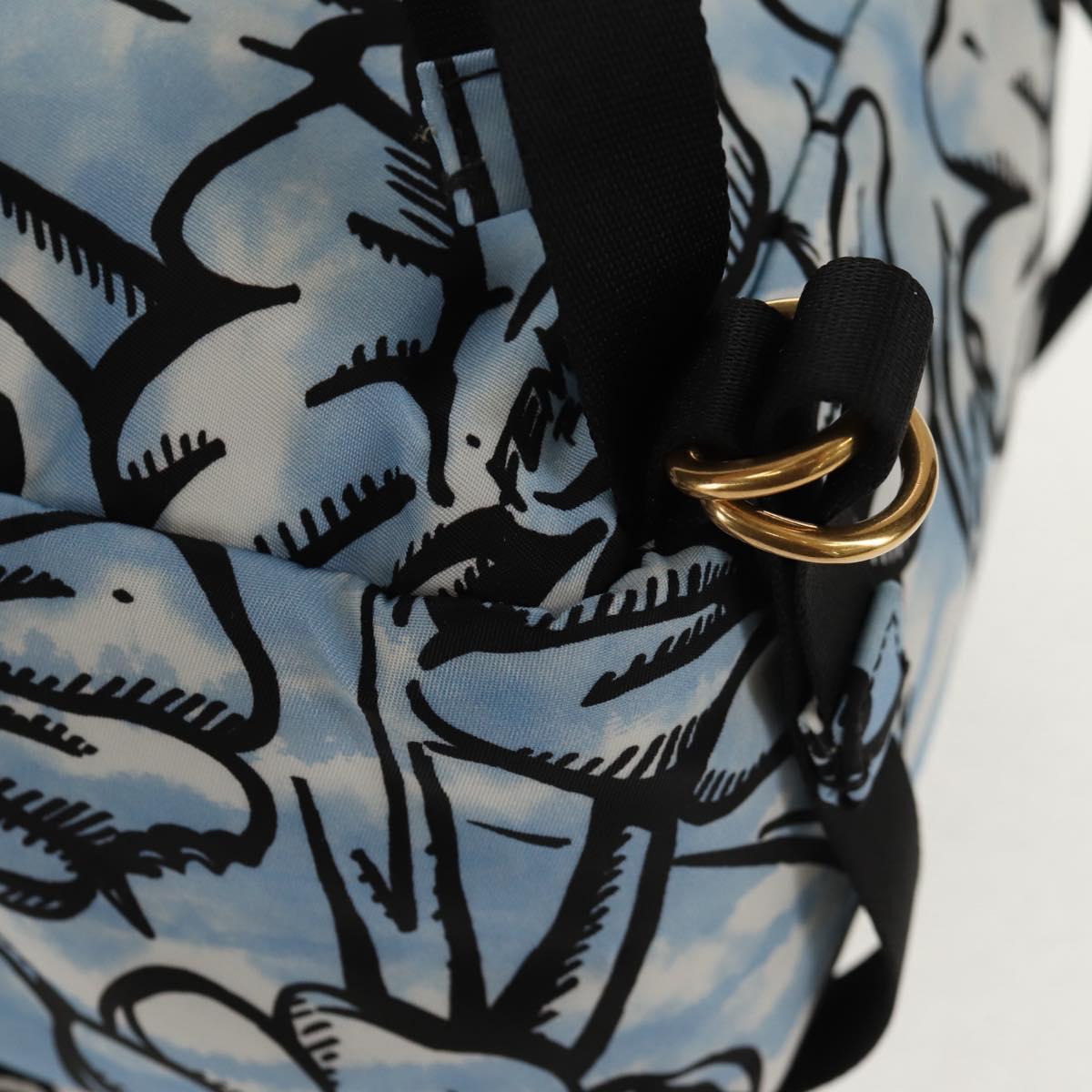 FENDI Backpack Nylon Blue Gold Auth ka596M