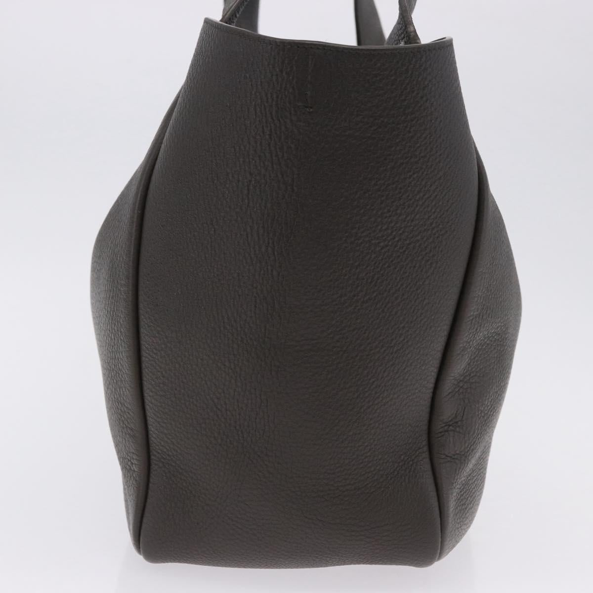 SAINT LAURENT LE 5 `A 7 BEA Tote Bag Leather Khaki Gold Auth ka5971SAM