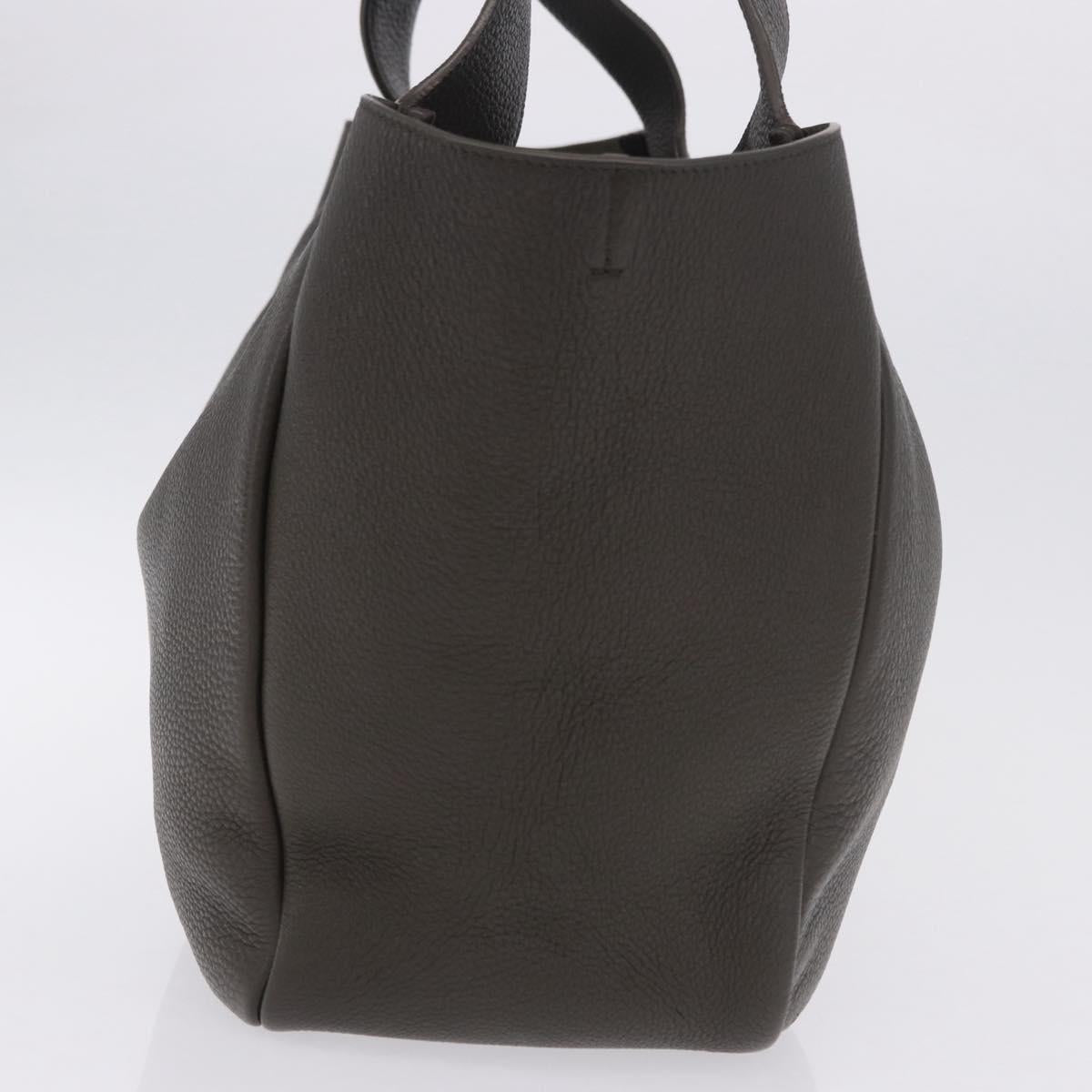 SAINT LAURENT LE 5 `A 7 BEA Tote Bag Leather Khaki Gold Auth ka5971SAM
