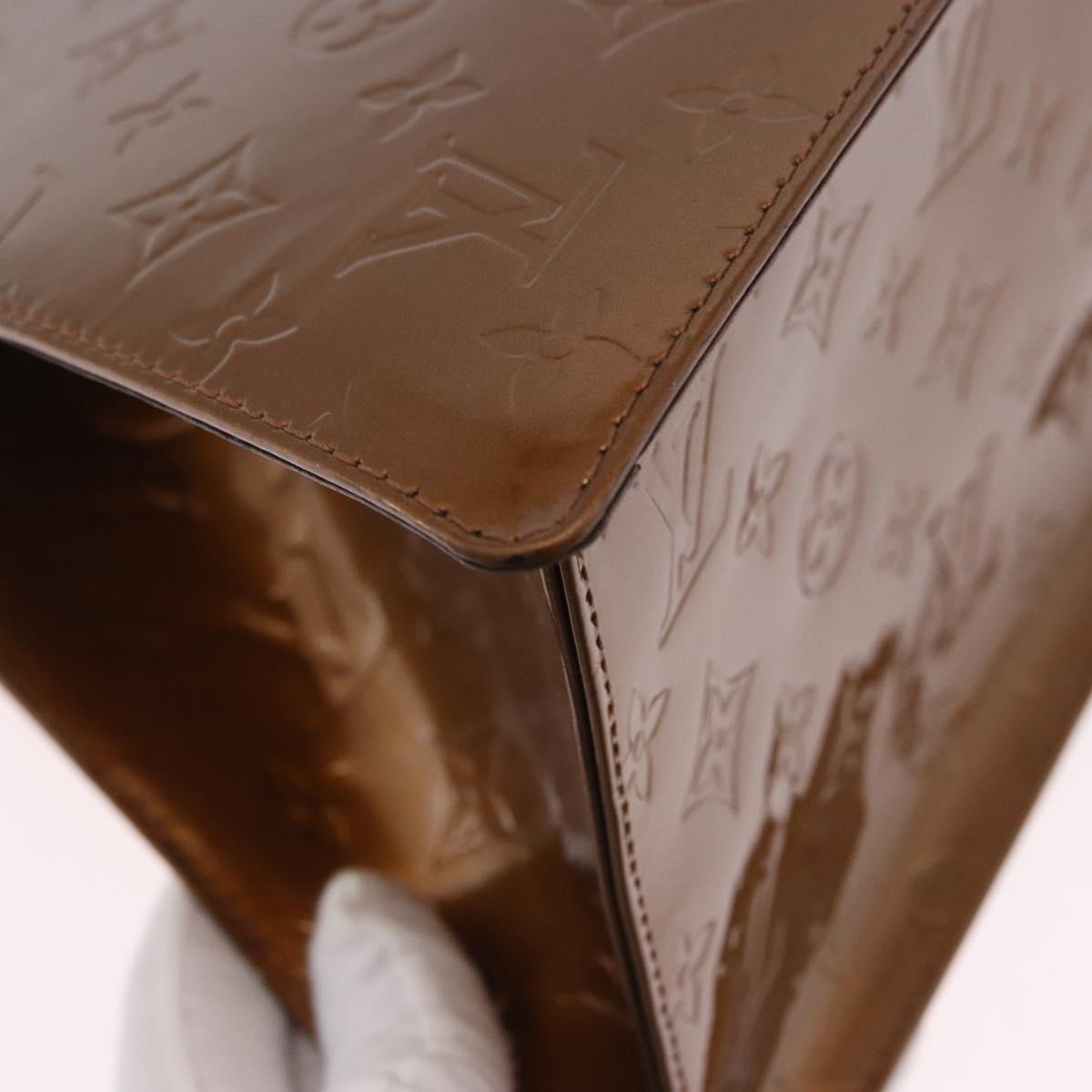 LOUIS VUITTON Monogram Vernis Mini Forsythe Hand Bag Bronze M91120 Auth ka5972