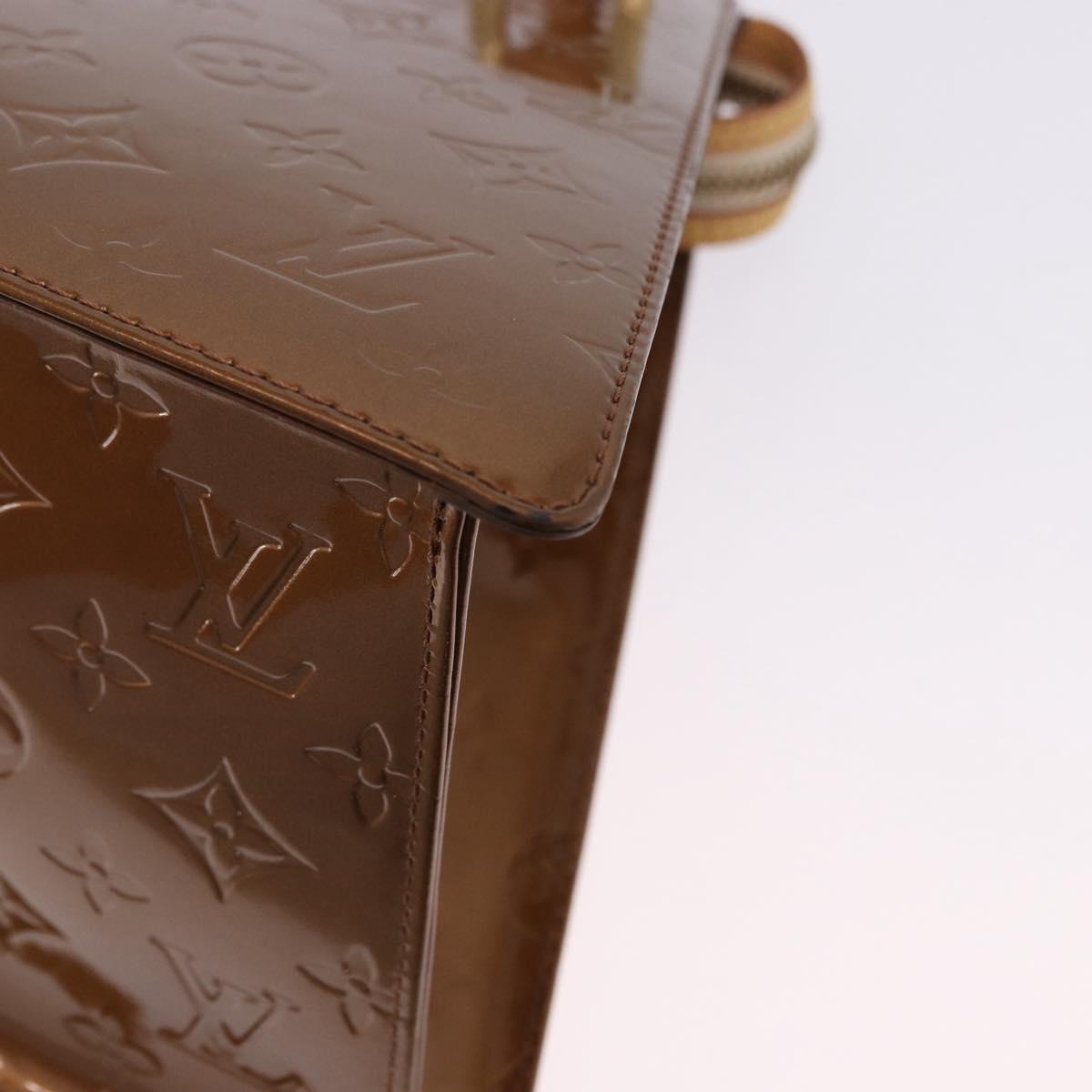 LOUIS VUITTON Monogram Vernis Mini Forsythe Hand Bag Bronze M91120 Auth ka5972