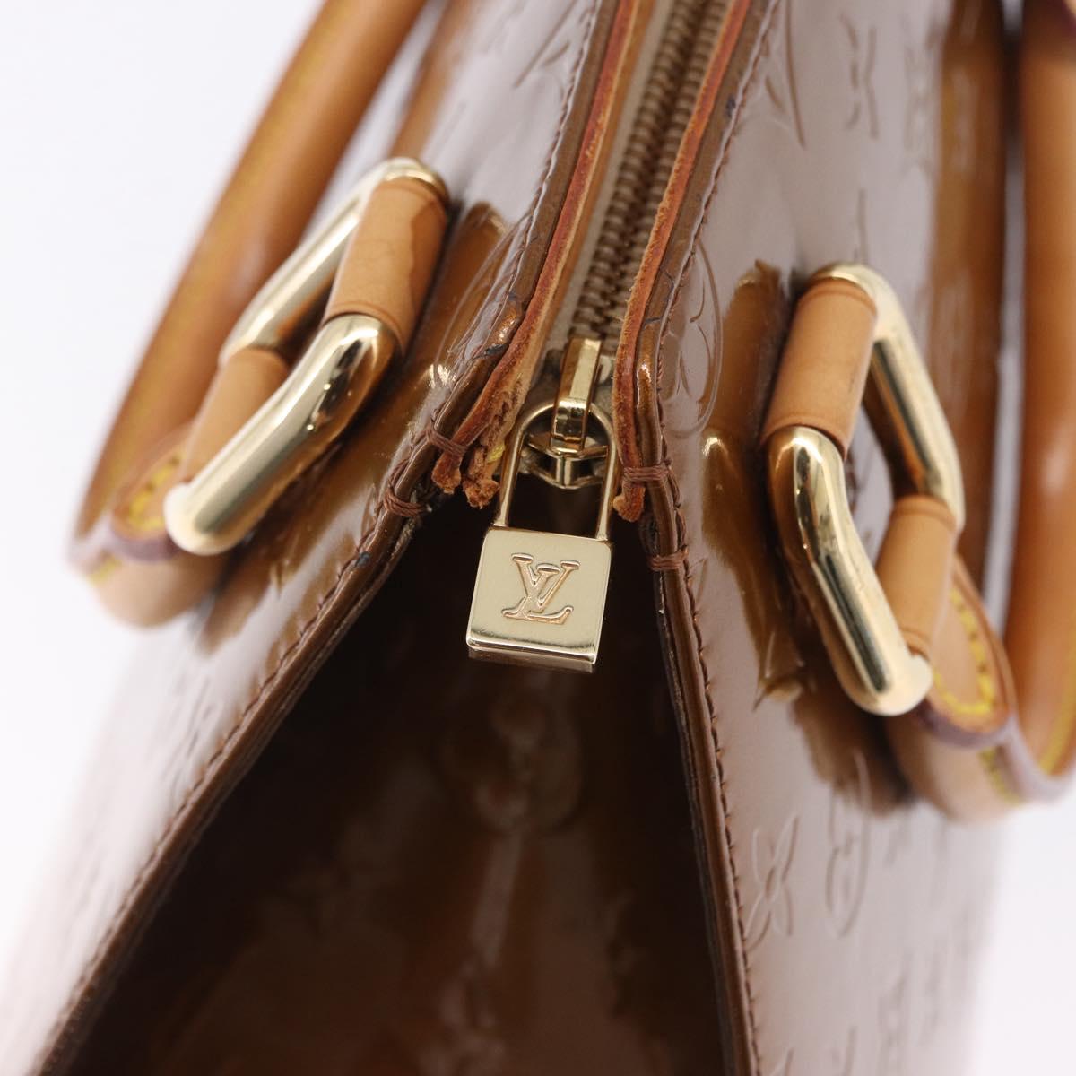 LOUIS VUITTON Monogram Vernis Mini Forsythe Hand Bag Bronze M91120 Auth ka5972