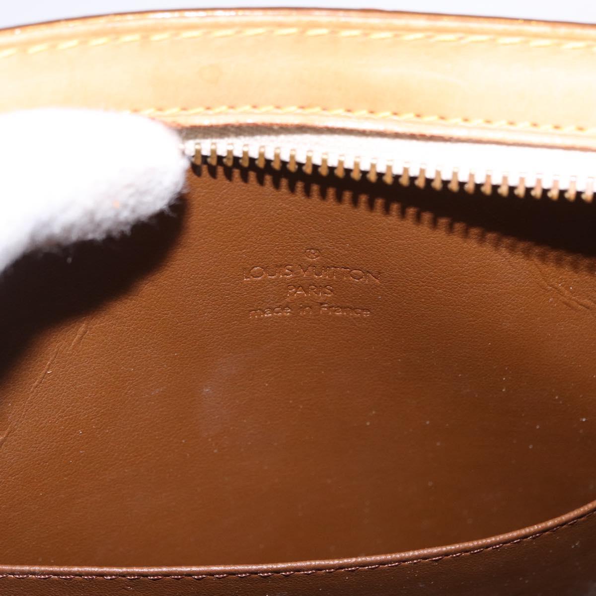LOUIS VUITTON Monogram Vernis Mini Forsythe Hand Bag Bronze M91120 Auth ka5972