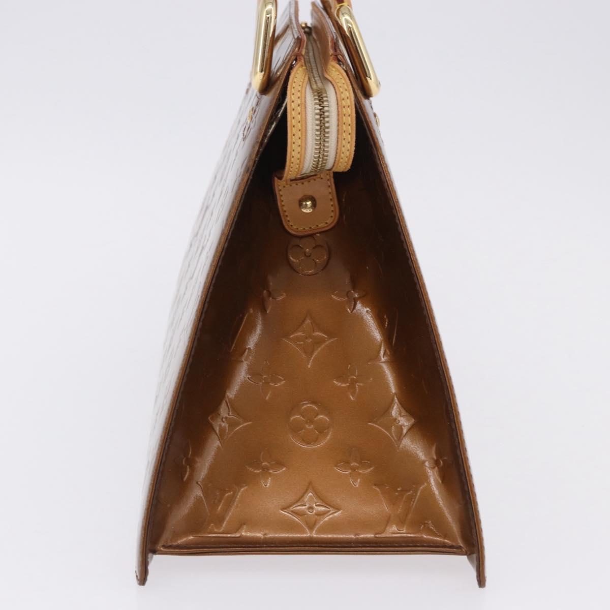 LOUIS VUITTON Monogram Vernis Mini Forsythe Hand Bag Bronze M91120 Auth ka5972