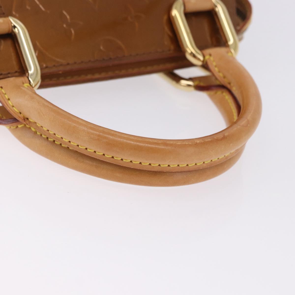 LOUIS VUITTON Monogram Vernis Mini Forsythe Hand Bag Bronze M91120 Auth ka5972