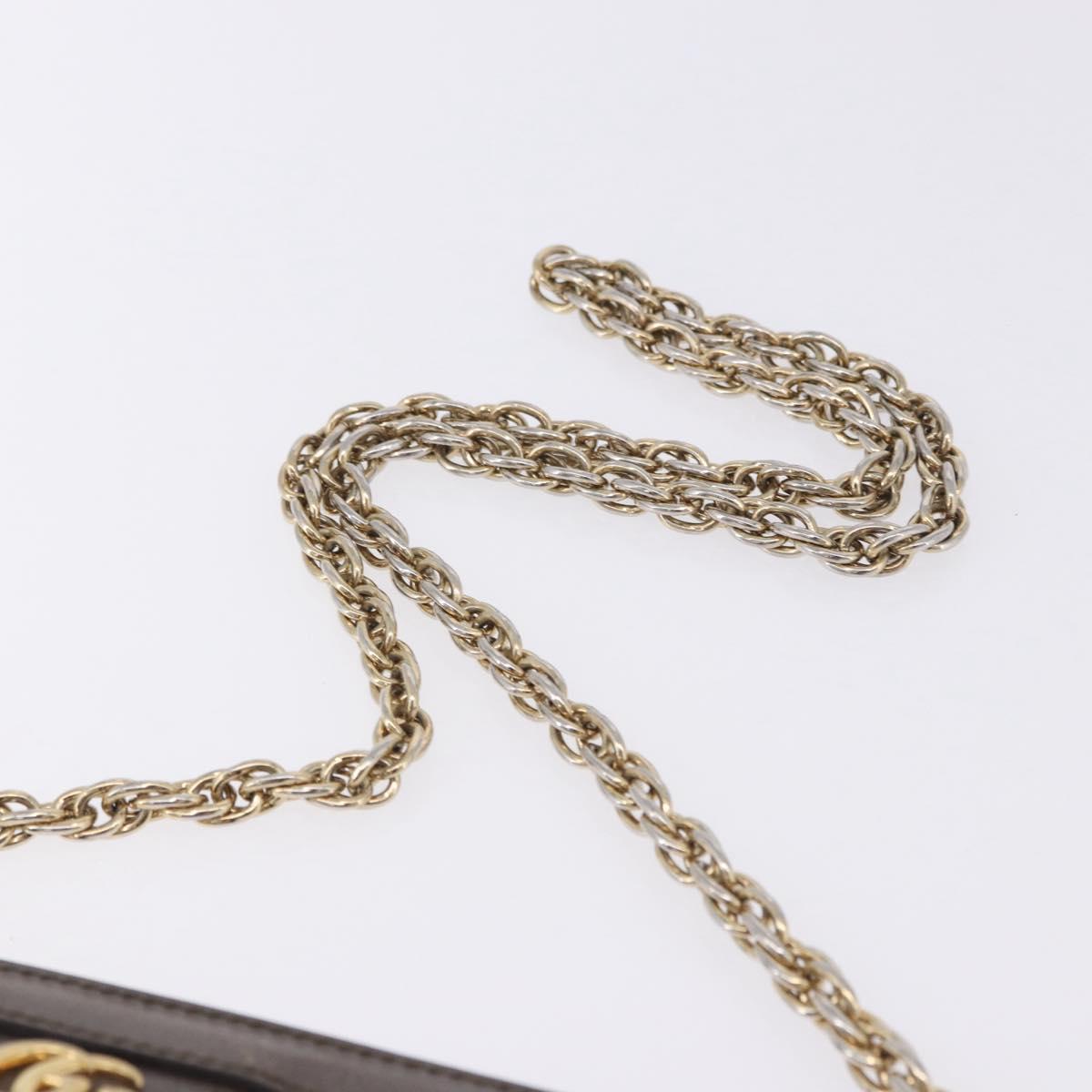 GUCCI GG Supreme Chain Web Sherry Line Bag PVC Beige Gold 503877 Auth ka5977V