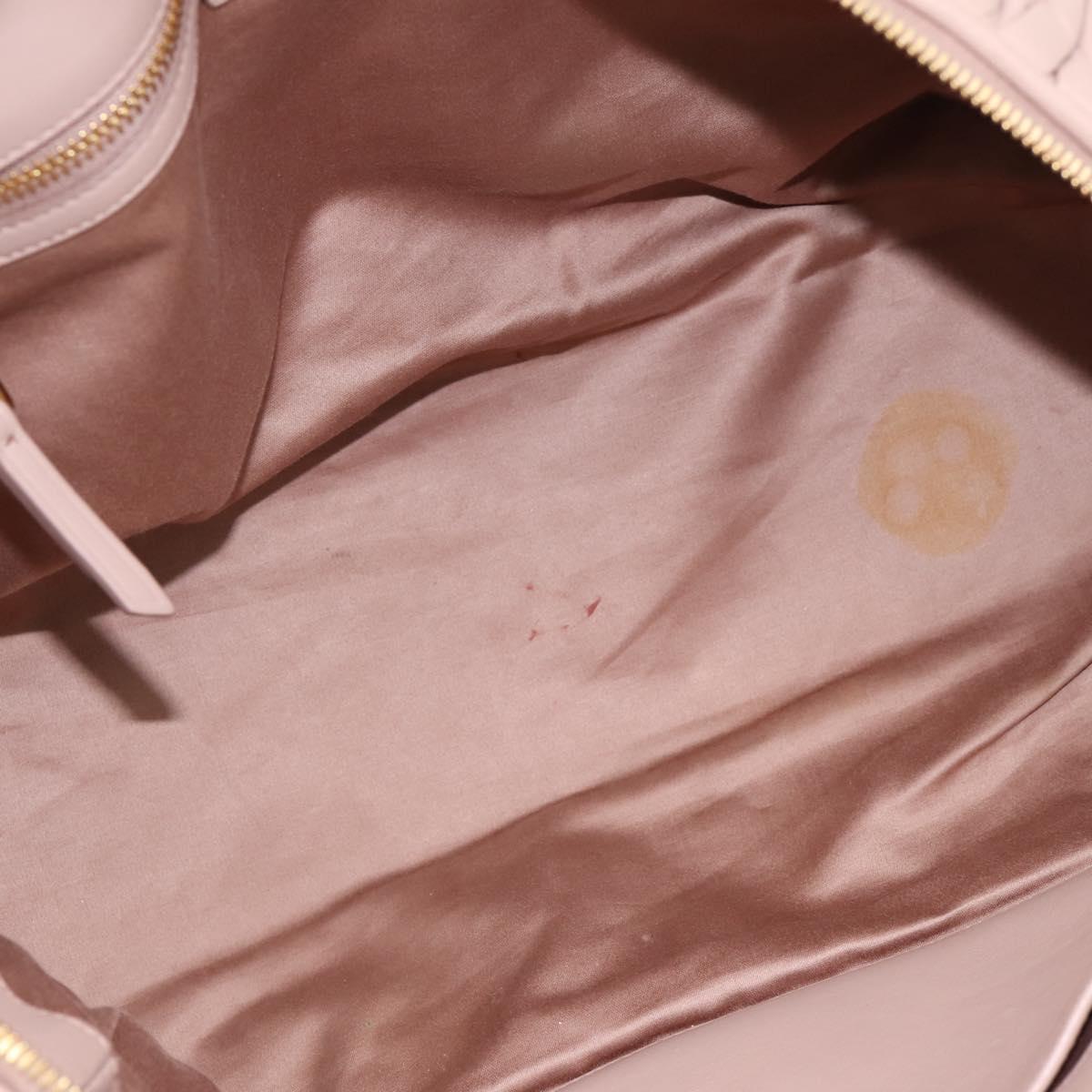Miu Miu Matelasse Hand Bag Leather 2way Pink Gold Auth ka5983A