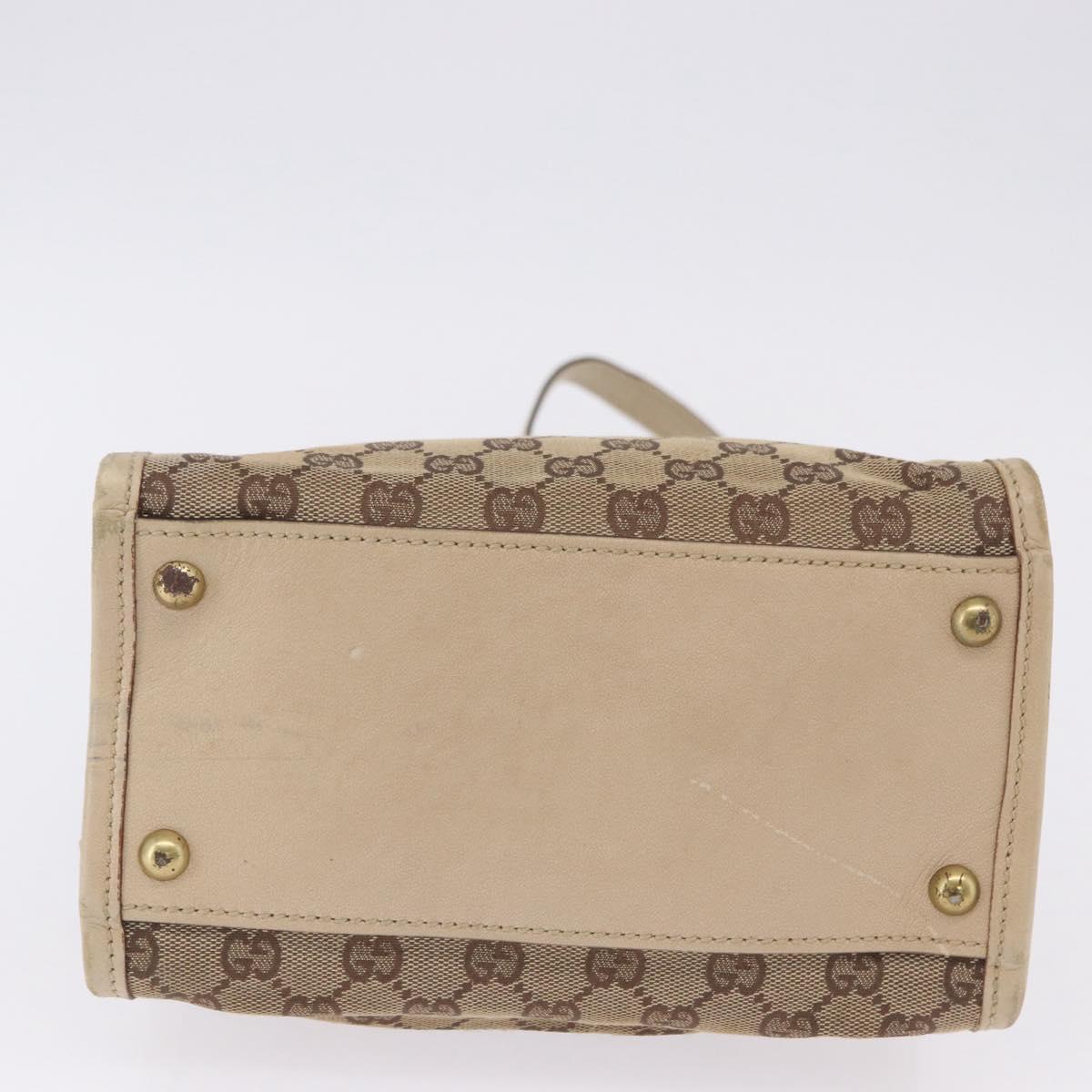 GUCCI GG Canvas Shoulder Bag Beige Gold 110292 Auth ka5987