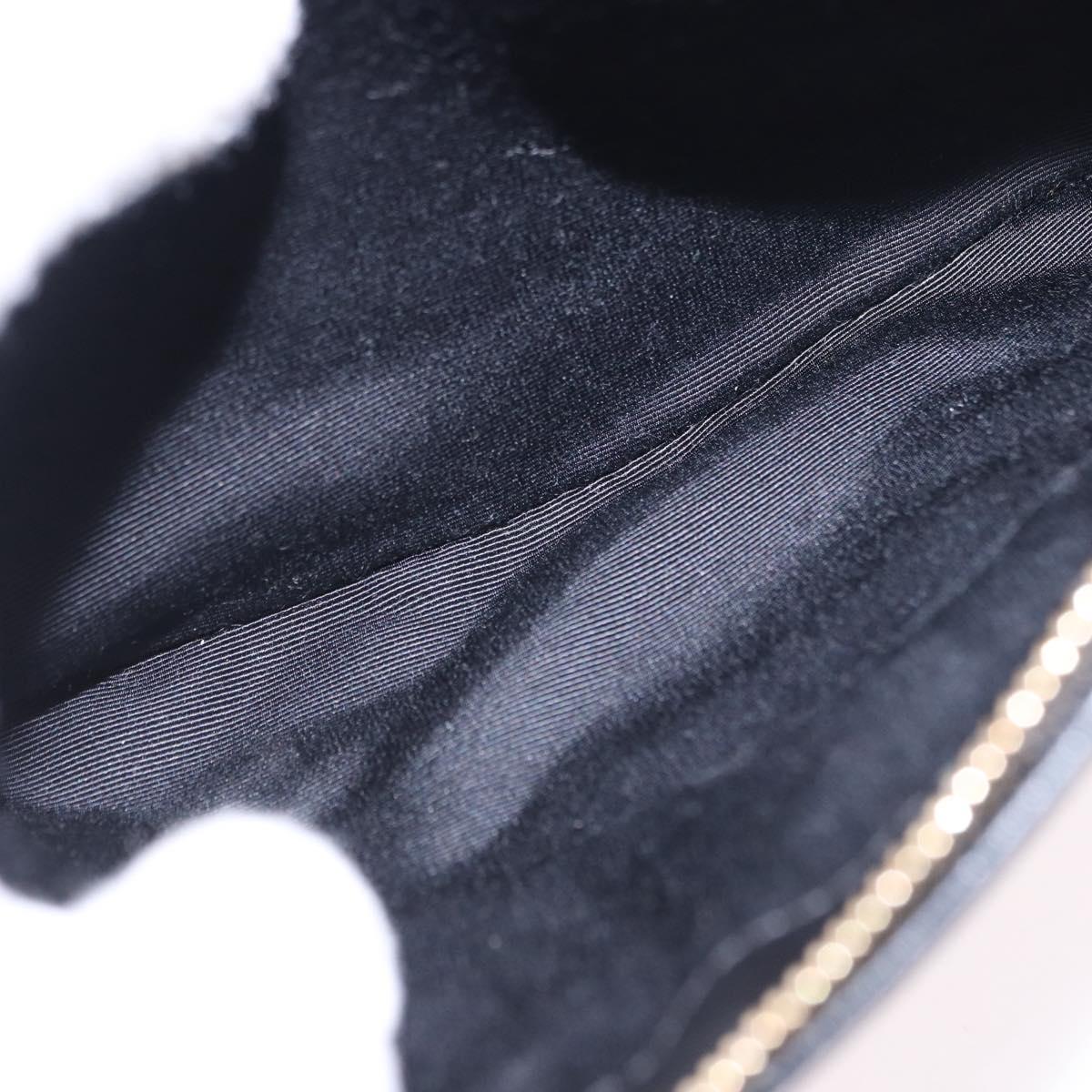 BURBERRY Chain Shoulder Bag Leather Black Gold Auth ka5988V