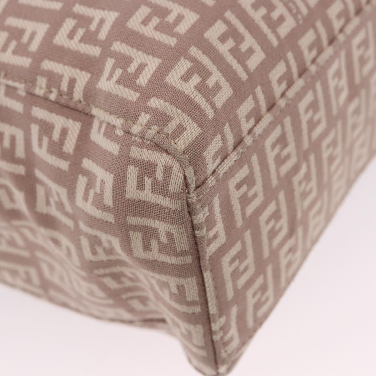 FENDI Zucchino Canvas Tote Bag Beige Gold Auth ka5989A