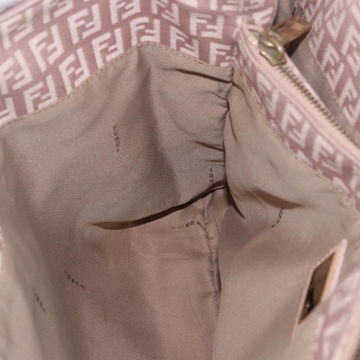 FENDI Zucchino Canvas Tote Bag Beige Gold Auth ka5989A