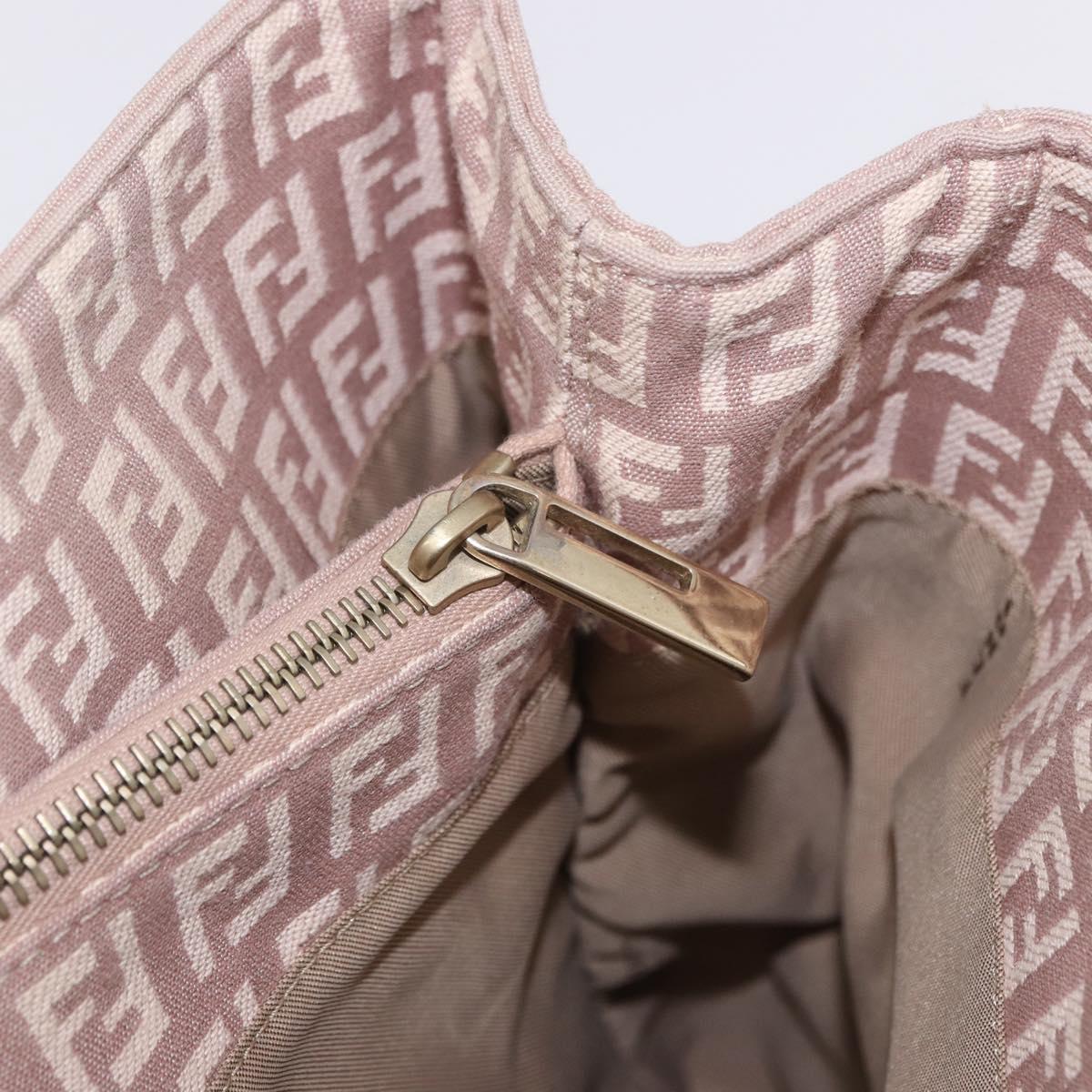 FENDI Zucchino Canvas Tote Bag Beige Gold Auth ka5989A