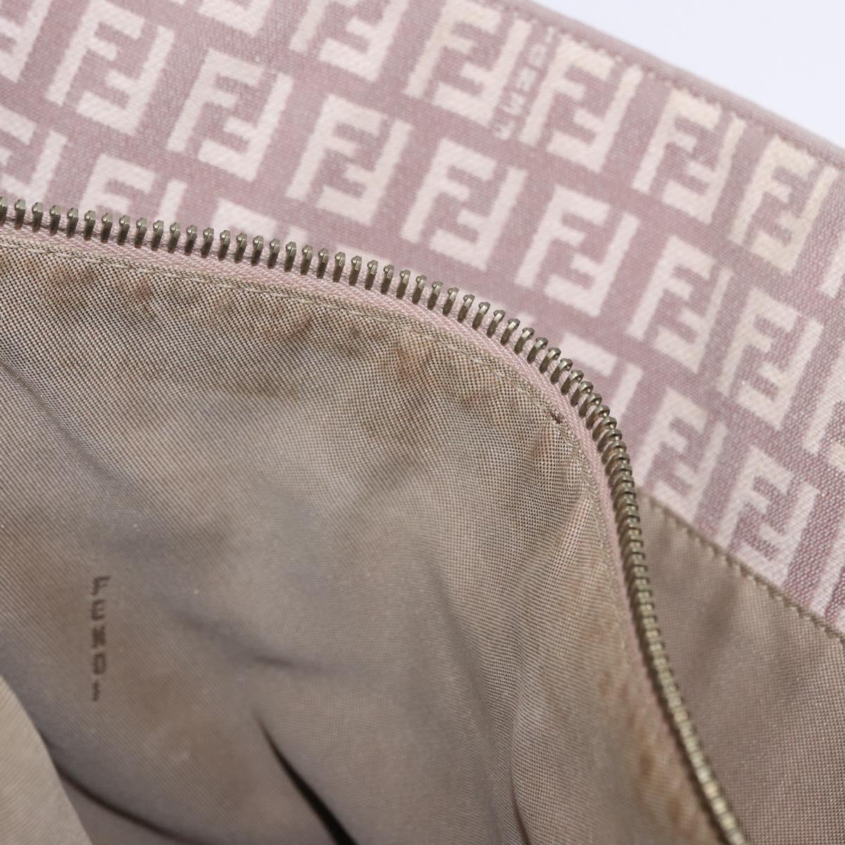 FENDI Zucchino Canvas Tote Bag Beige Gold Auth ka5989A