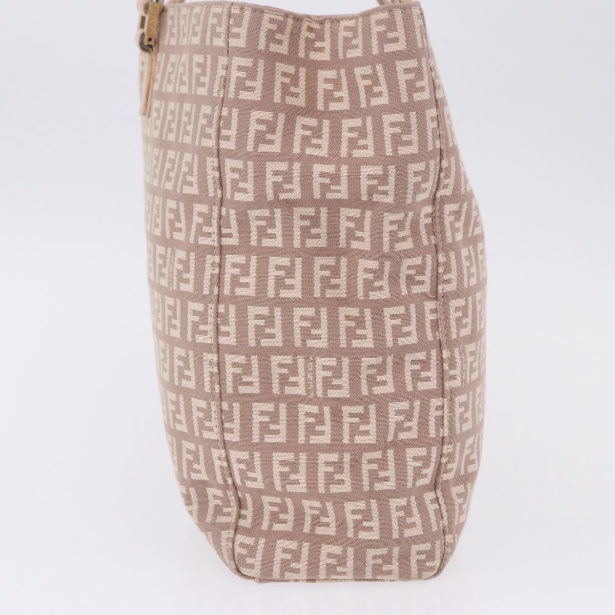 FENDI Zucchino Canvas Tote Bag Beige Gold Auth ka5989A