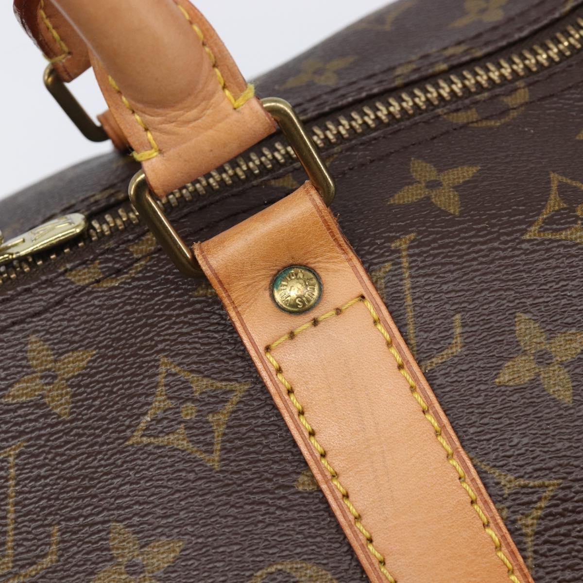 LOUIS VUITTON Monogram Keepall Bandouliere 55 Boston Bag M41414 LV Auth ka5990A