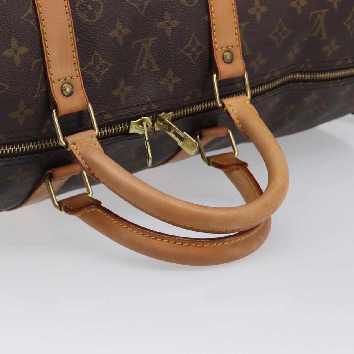 LOUIS VUITTON Monogram Keepall Bandouliere 55 Boston Bag M41414 LV Auth ka5990A