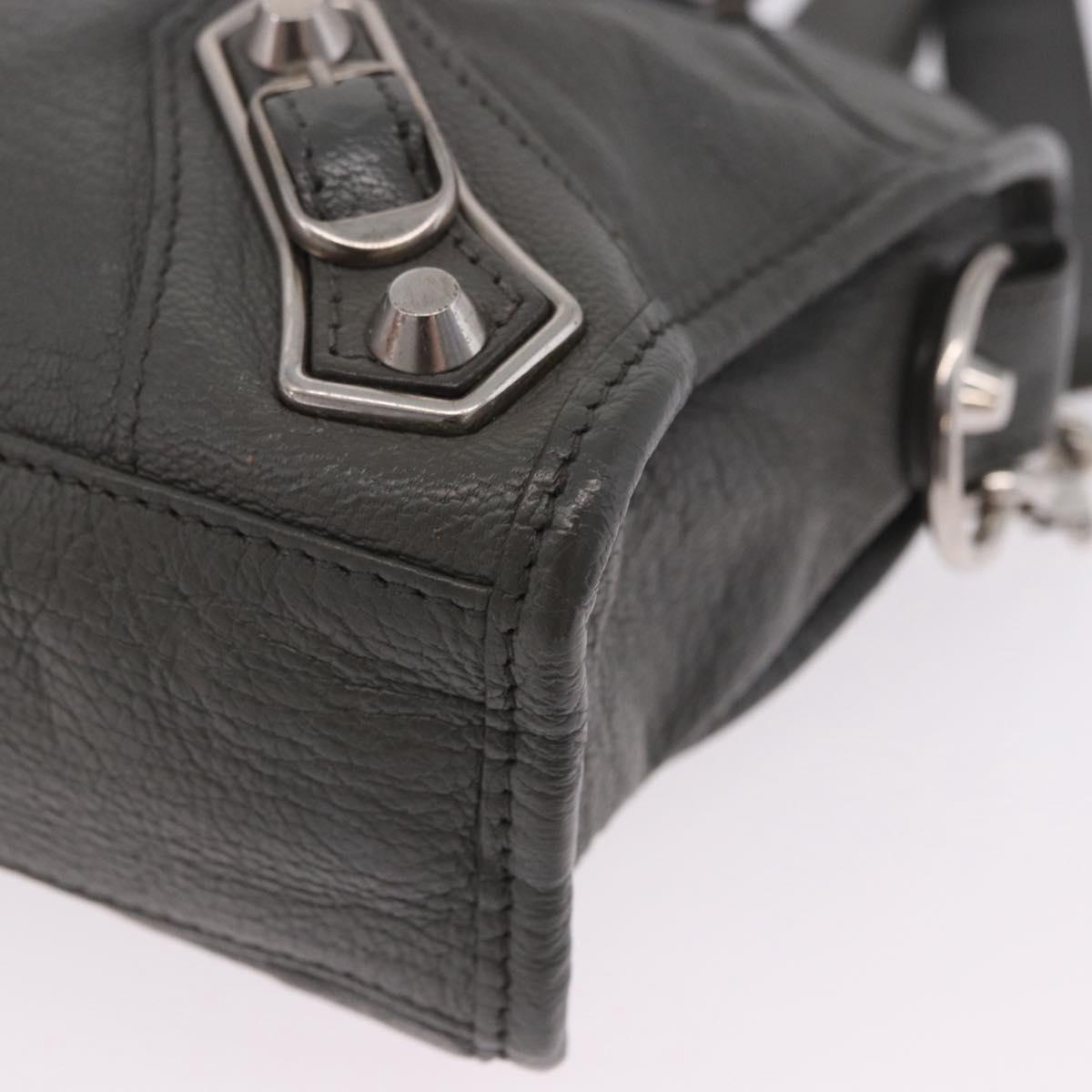 BALENCIAGA Classic Metal Edge City Bag Leather 2way Gray 390160 Auth ka5998SAM