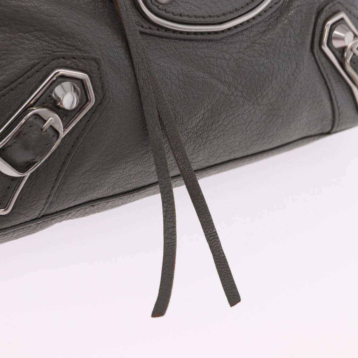 BALENCIAGA Classic Metal Edge City Bag Leather 2way Gray 390160 Auth ka5998SAM