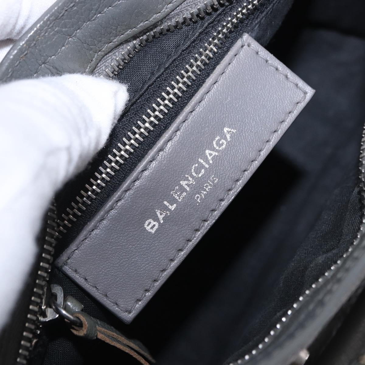 BALENCIAGA Classic Metal Edge City Bag Leather 2way Gray 390160 Auth ka5998SAM