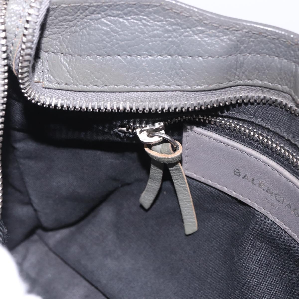 BALENCIAGA Classic Metal Edge City Bag Leather 2way Gray 390160 Auth ka5998SAM