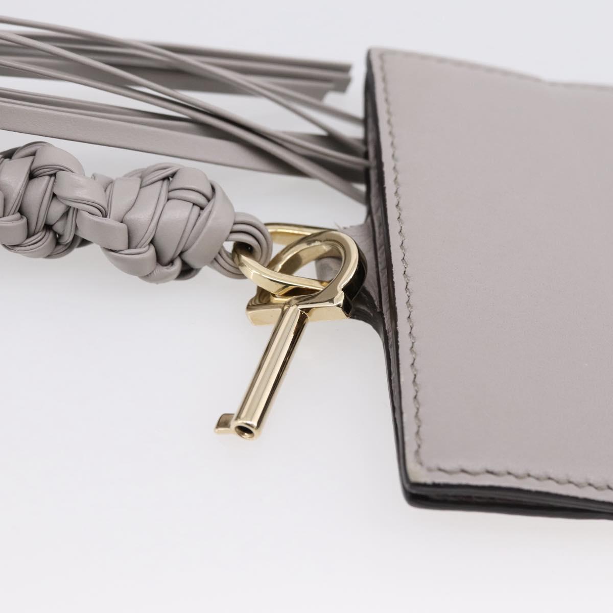 Salvatore Ferragamo Gancini Shoulder Bag Leather Gray Gold Auth ka6000V