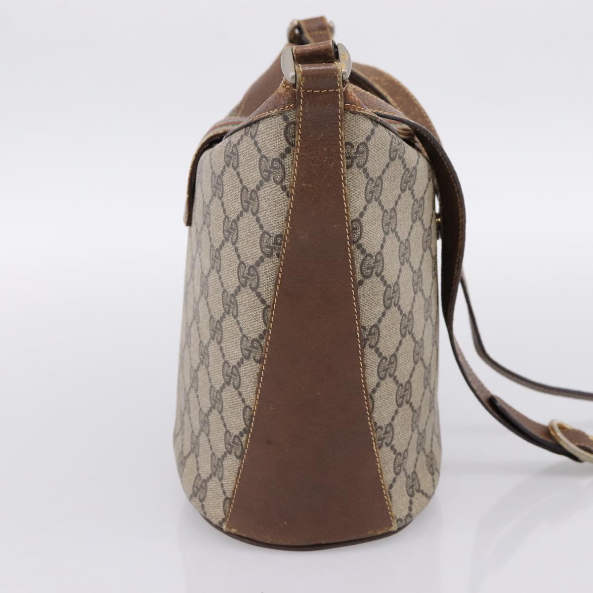 GUCCI GG Supreme Web Sherry Line Shoulder Bag PVC Beige 89 02 081 Auth ka6001
