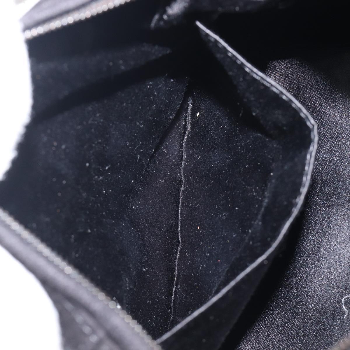 FENDI Hand Bag Suede Black Silver Auth ka6006A
