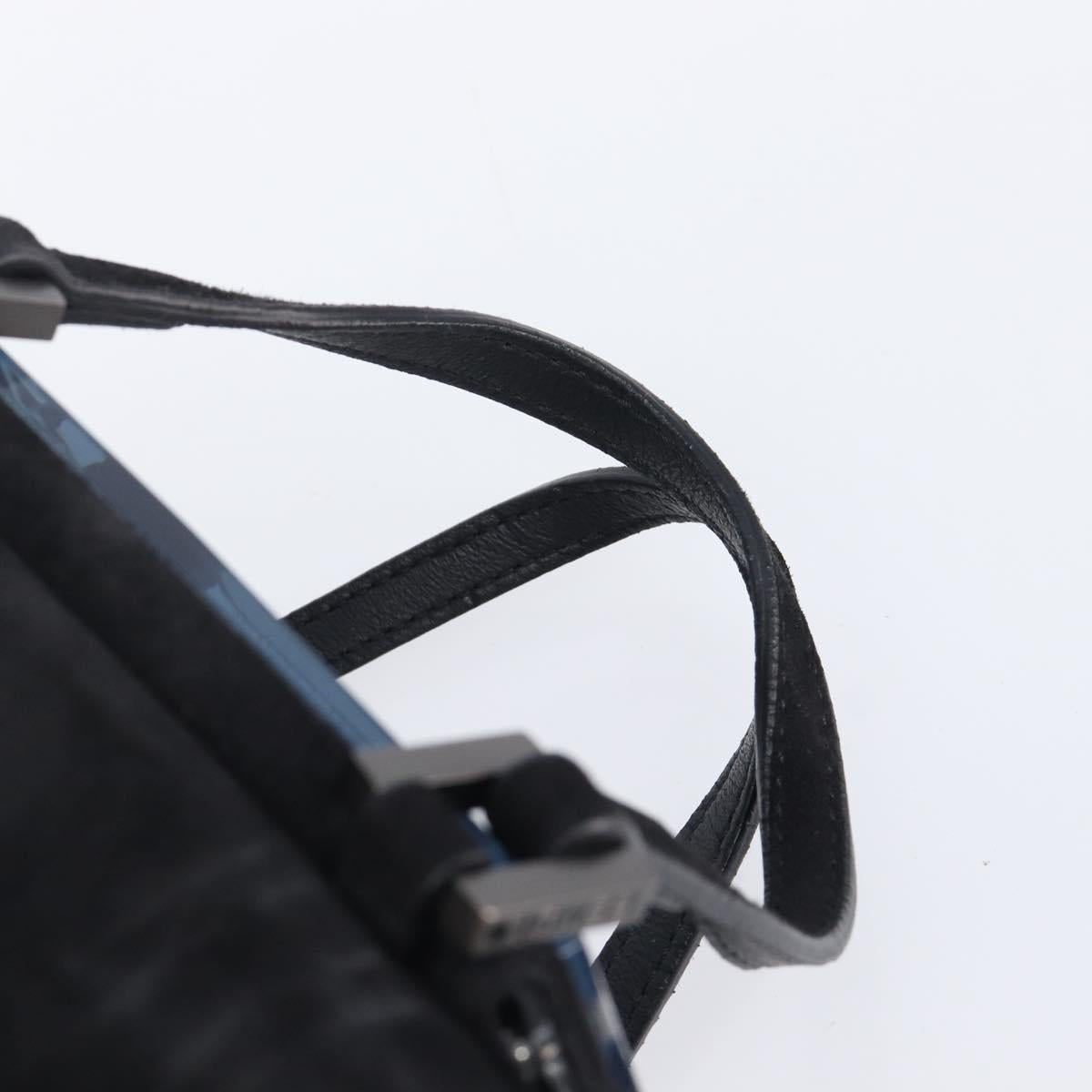 FENDI Hand Bag Suede Black Silver Auth ka6006A