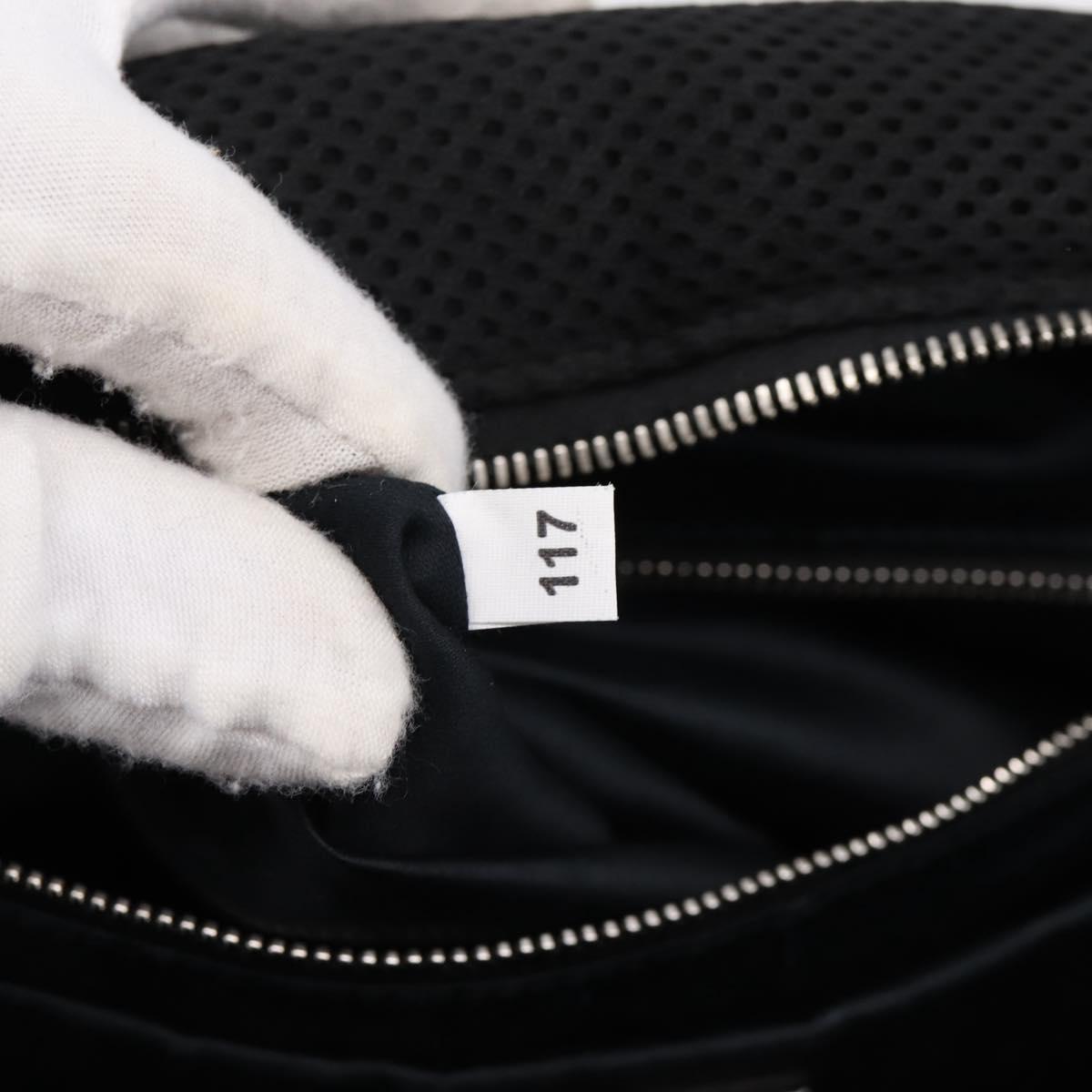 Miu Miu Backpack Canvas Black Silver Auth ka6007