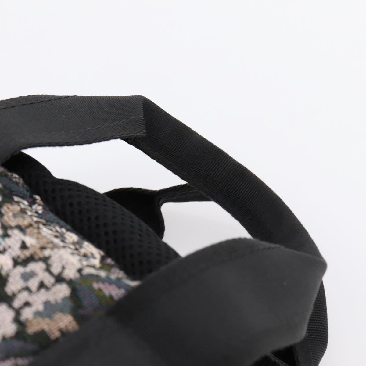 Miu Miu Backpack Canvas Black Silver Auth ka6007