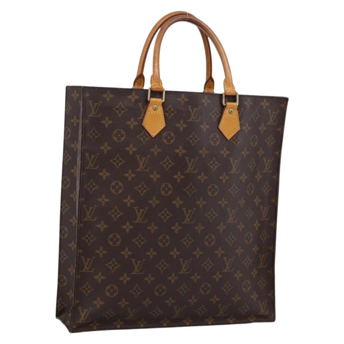 LOUIS VUITTON Monogram Sac Plat Hand Bag M51140 LV Auth ka6009