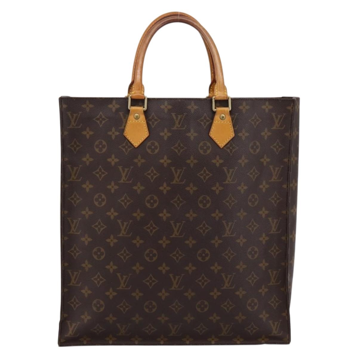 LOUIS VUITTON Monogram Sac Plat Hand Bag M51140 LV Auth ka6009