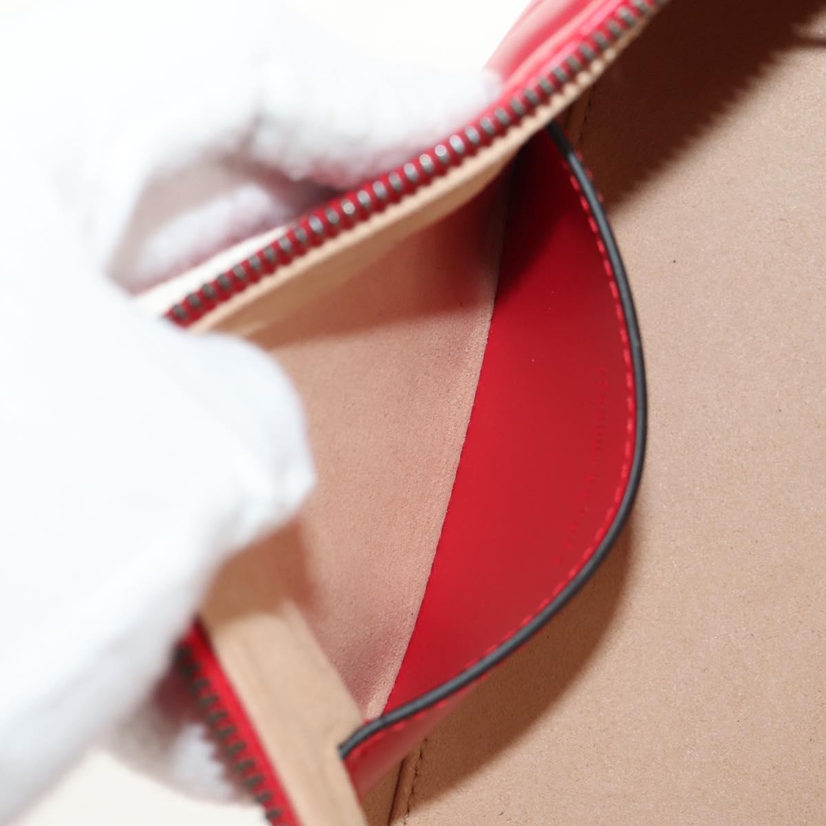 GUCCI GG Marmont Accessory Pouch Leather Red Gold 739166 Auth ka600V