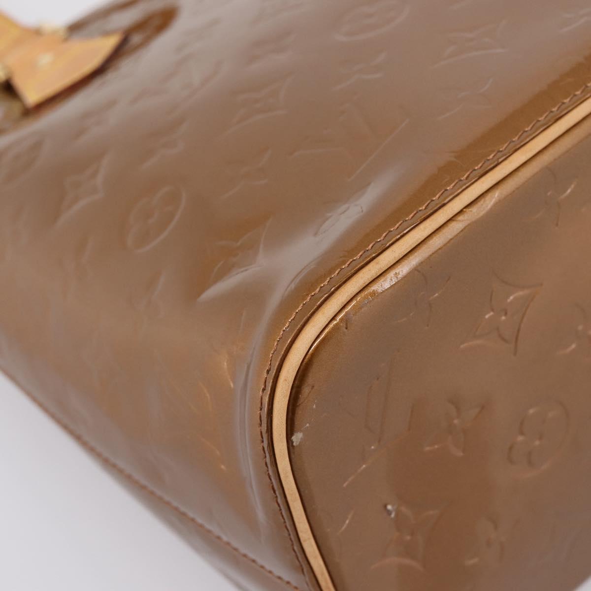 LOUIS VUITTON Monogram Vernis Houston Hand Bag Bronze M91122 LV Auth ka6013