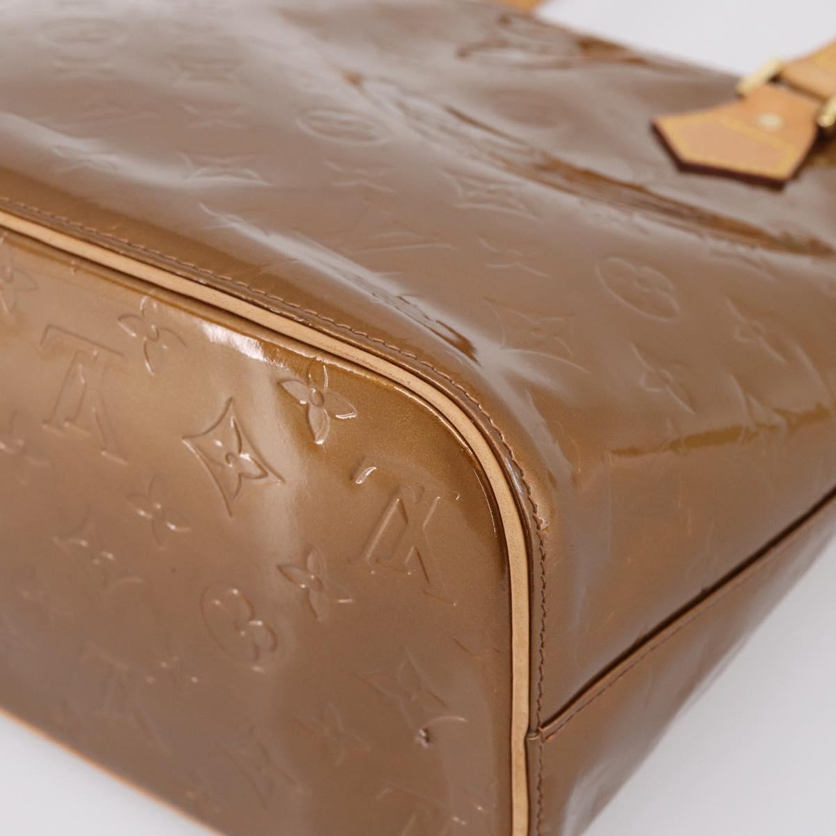 LOUIS VUITTON Monogram Vernis Houston Hand Bag Bronze M91122 LV Auth ka6013