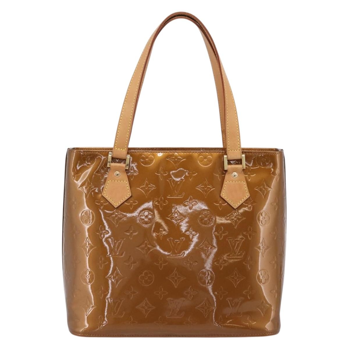 LOUIS VUITTON Monogram Vernis Houston Hand Bag Bronze M91122 LV Auth ka6013
