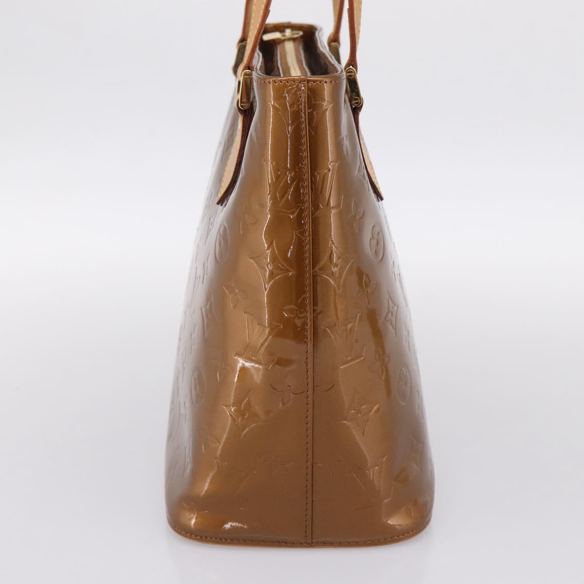 LOUIS VUITTON Monogram Vernis Houston Hand Bag Bronze M91122 LV Auth ka6013