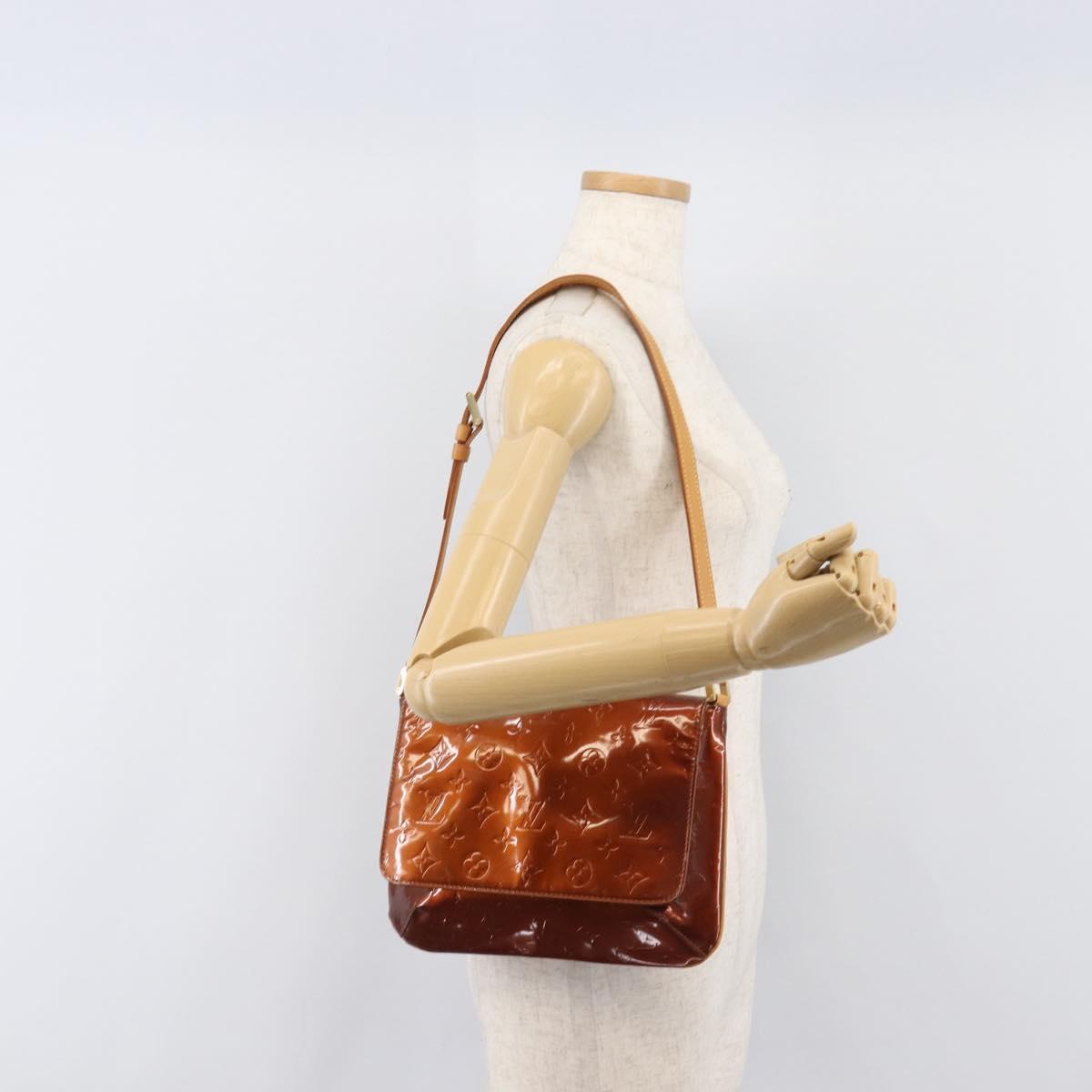 LOUIS VUITTON Monogram Vernis Thompson Street Bag Bronze M91124 LV Auth ka6016