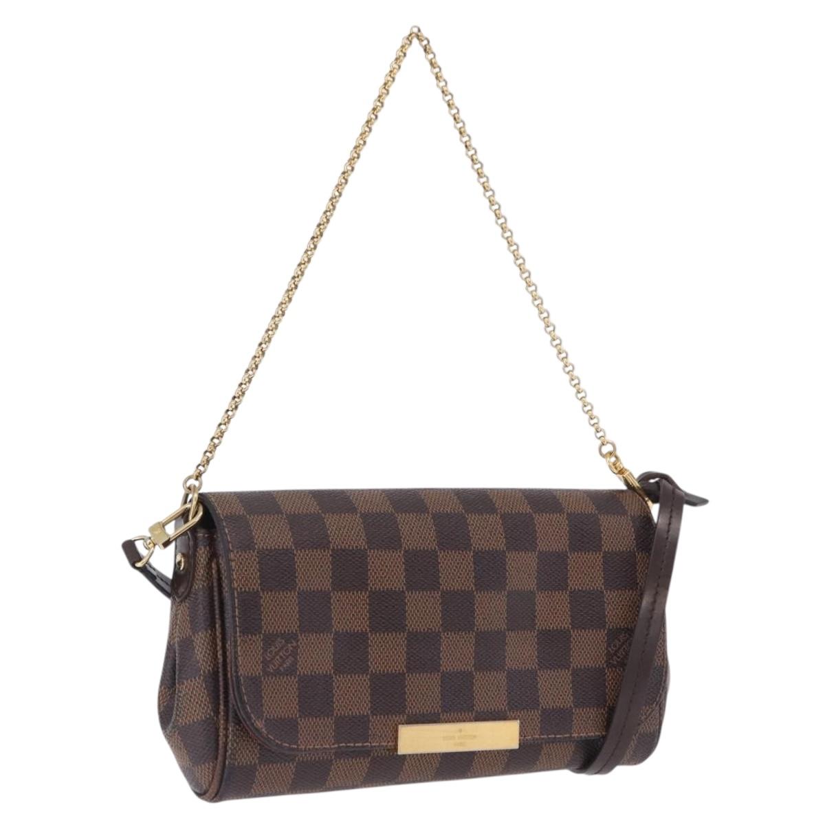 LOUIS VUITTON Damier Ebene Favorit PM Shoulder Bag 2way N41276 LV Auth ka6018V