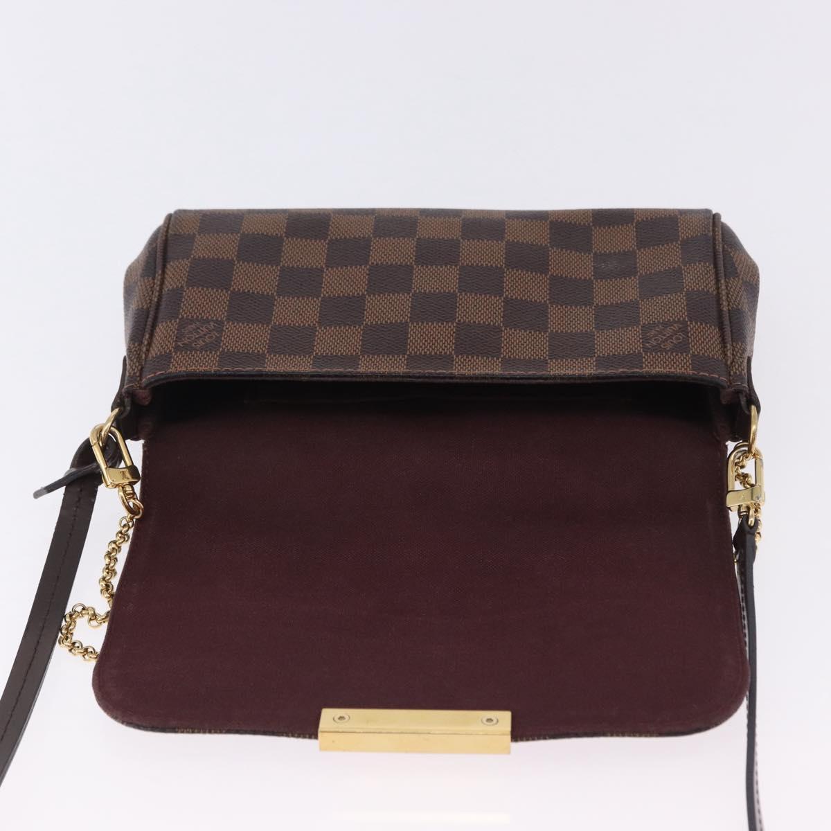 LOUIS VUITTON Damier Ebene Favorit PM Shoulder Bag 2way N41276 LV Auth ka6018V