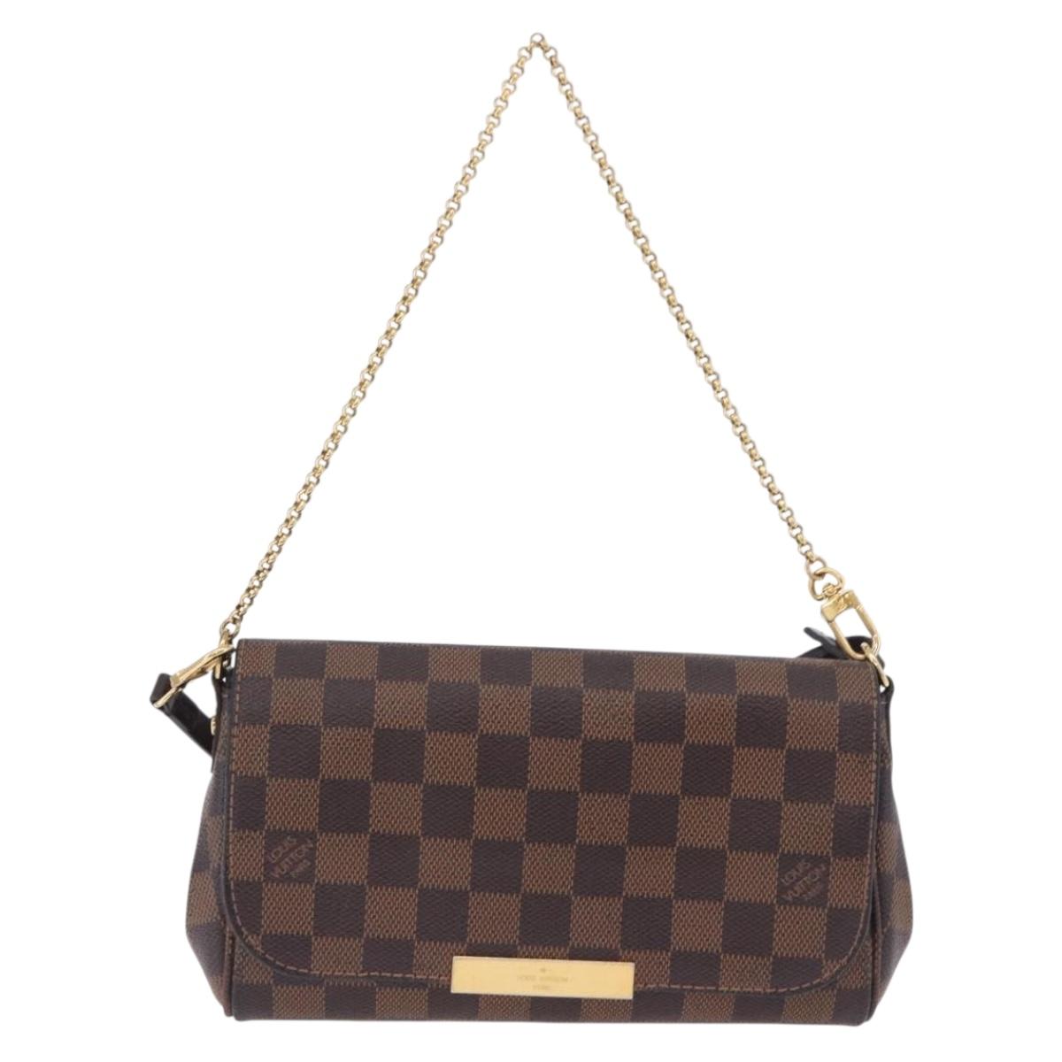 LOUIS VUITTON Damier Ebene Favorit PM Shoulder Bag 2way N41276 LV Auth ka6018V